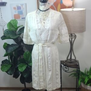 NY Collection Elegant White Lace Dress